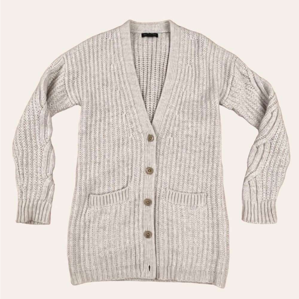 Banana Republic Wool Alpaca Blend Chunky Knit Boyfriend Cardigan